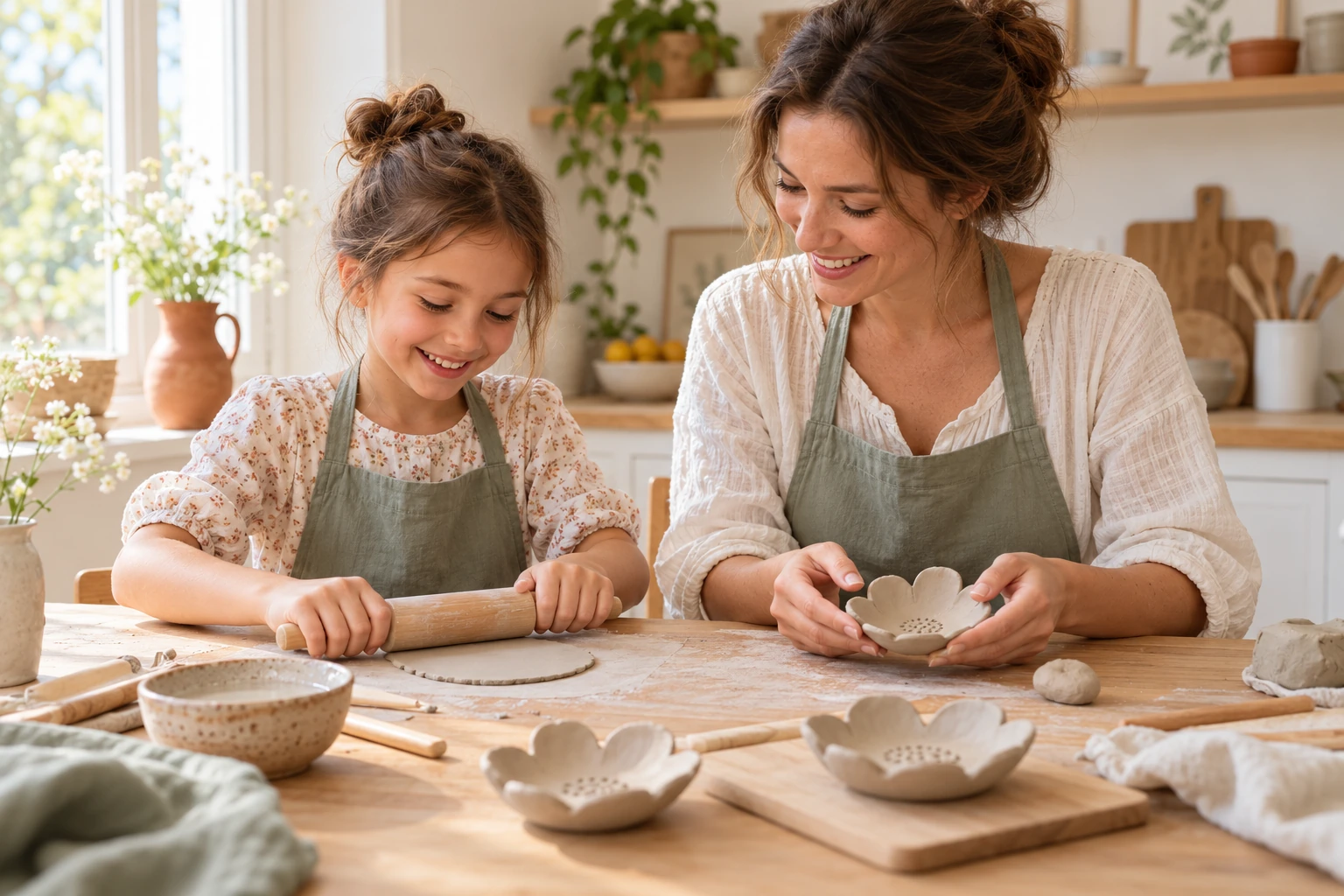Un parent et son enfant créent ensemble